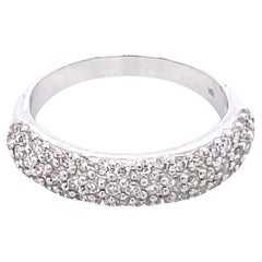 Used 18k White Gold Pave Diamond Engagement Ring