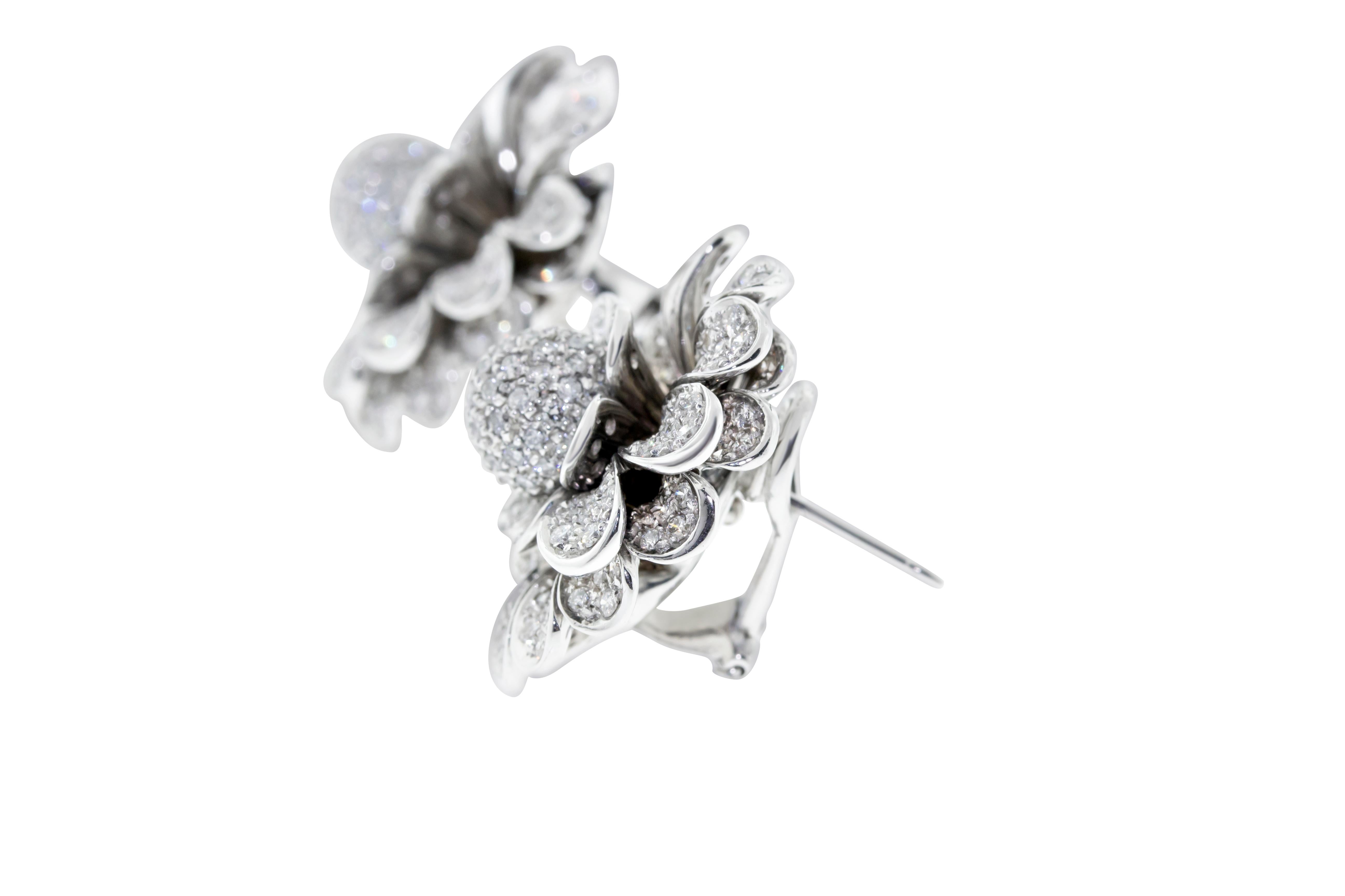 pave flower earrings