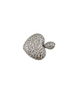 18K White Gold Pave Diamond Heart Pendant #25635