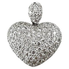 18K White Gold Pave Diamond Heart Pendant #25635