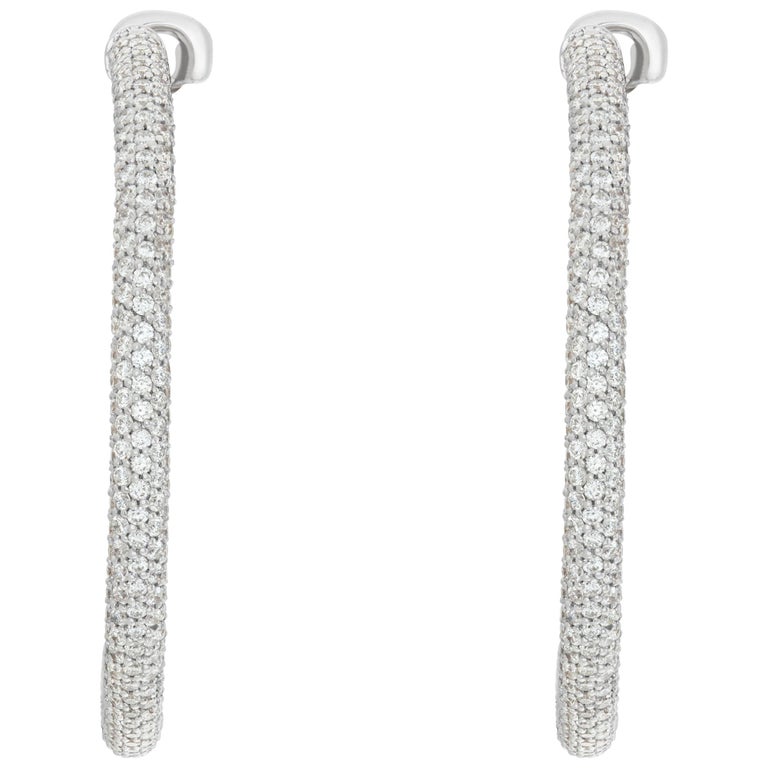 Diamond & 18k Gold Asha Pavé Hoop Earrings