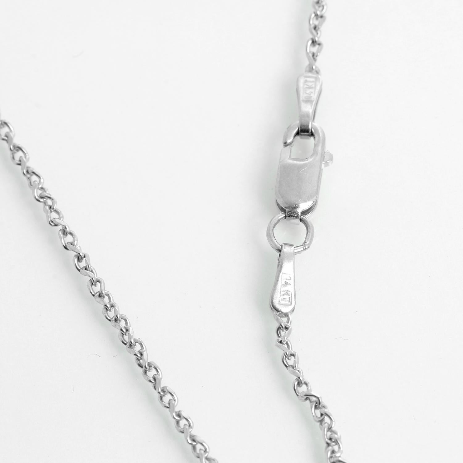 18k White Gold Pave Diamond Necklace in vendita 1