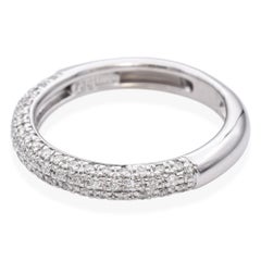 18K White Gold Pave Diamond Semi-Eternity Band