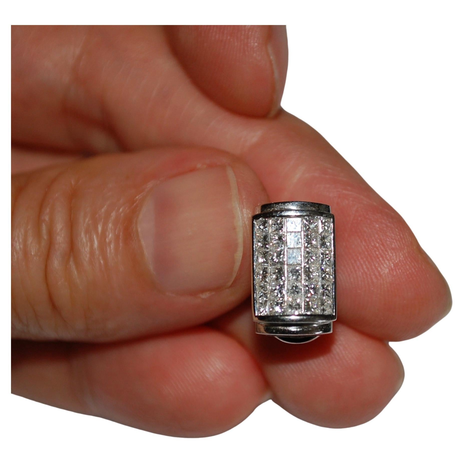 De las mujeres Pendientes de clip de oro blanco de 18 quilates con diamantes pavé en venta