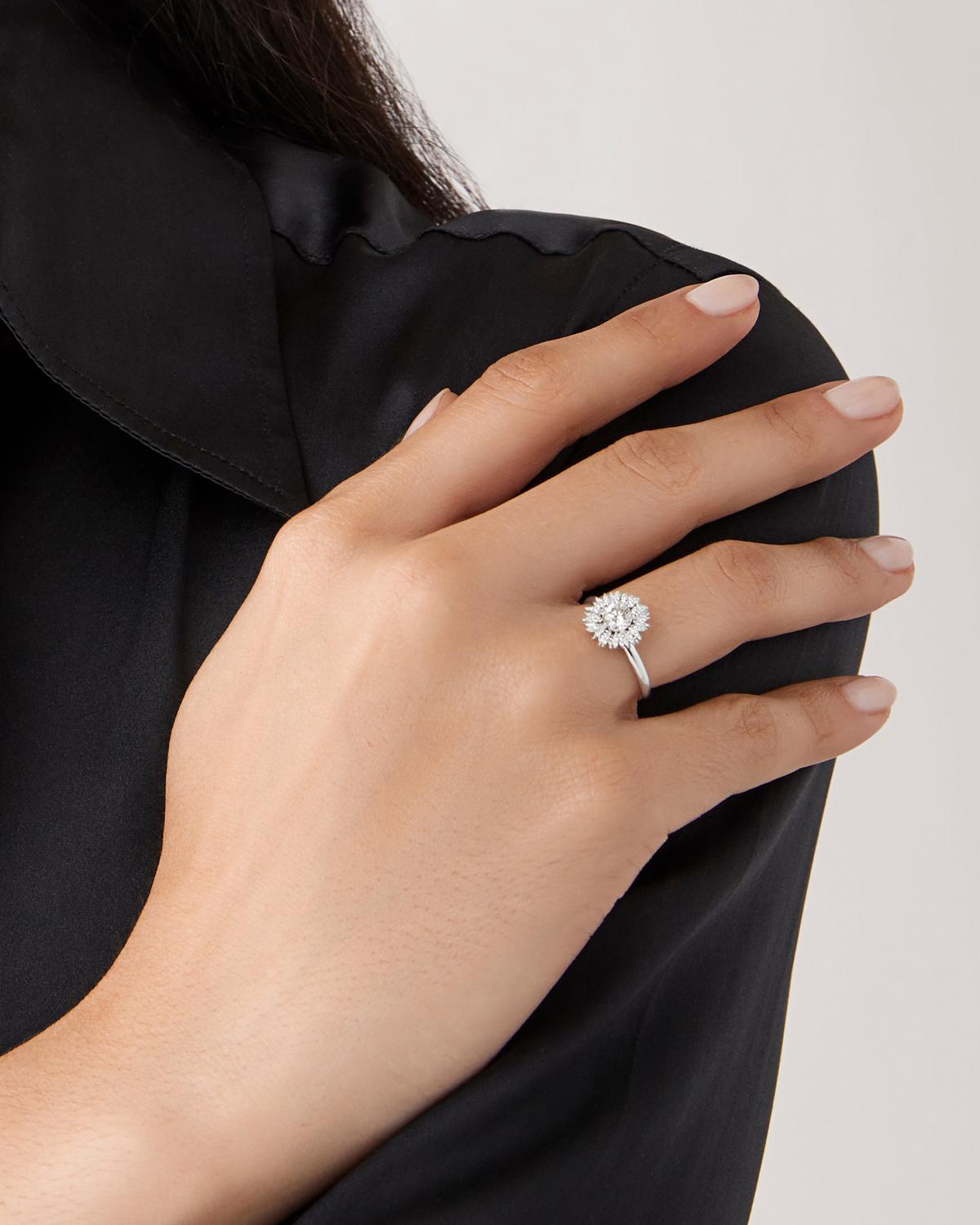 18k White Gold Pave Flora Helios Ring 6