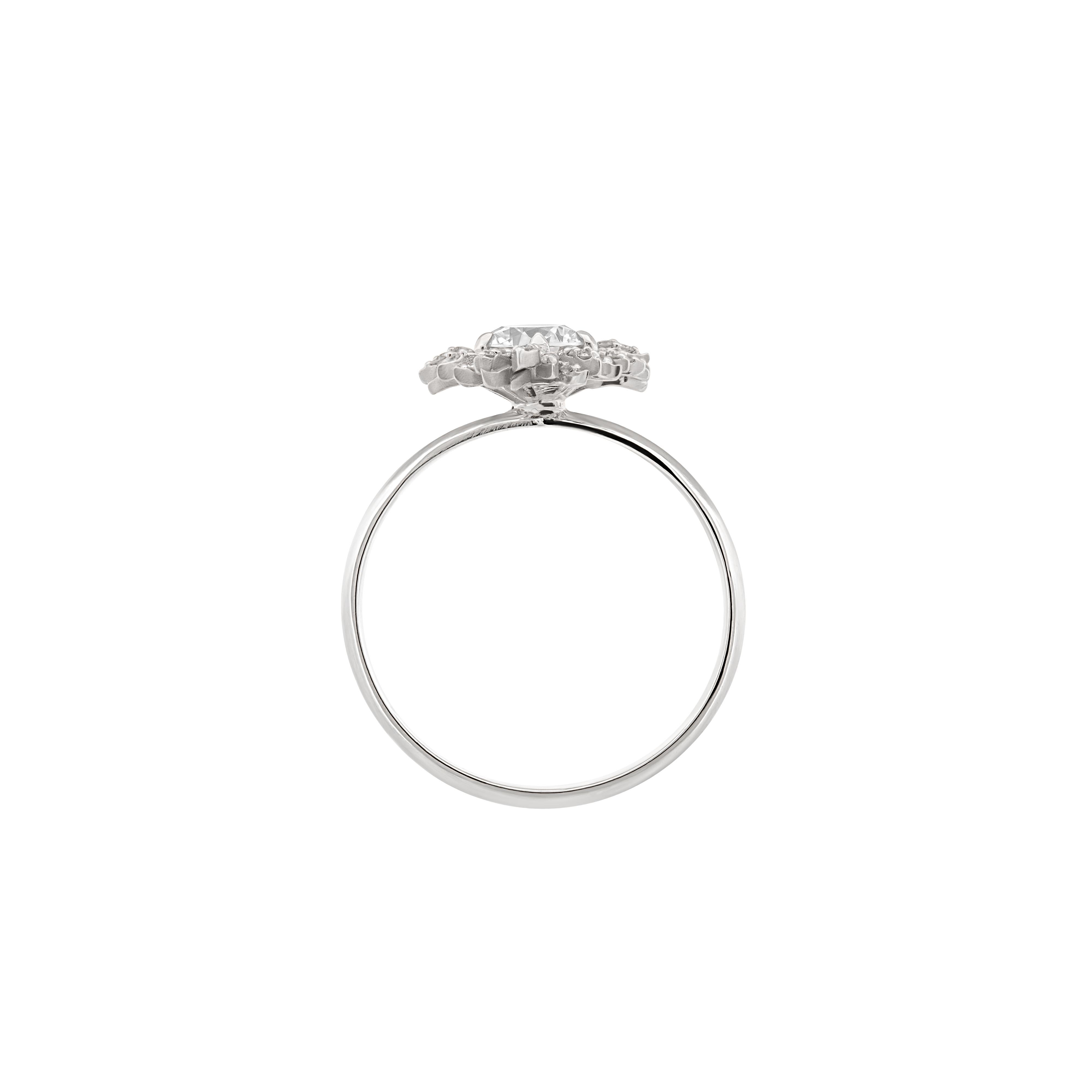 18k White Gold Pave Flora Helios Ring 3