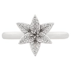 18k White Gold Pave Flora Lily Ring