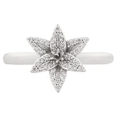 Bague Flora Lily en or blanc 18 carats pavé