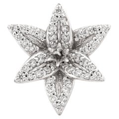 18k White Gold Pave Flora Lily Stud Earring