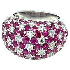 18k White Gold Pave Ruby and Diamond Ring