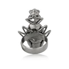 Ileana Makri 18k White Gold  Pave White Diamond "Ground Beetle" Ring