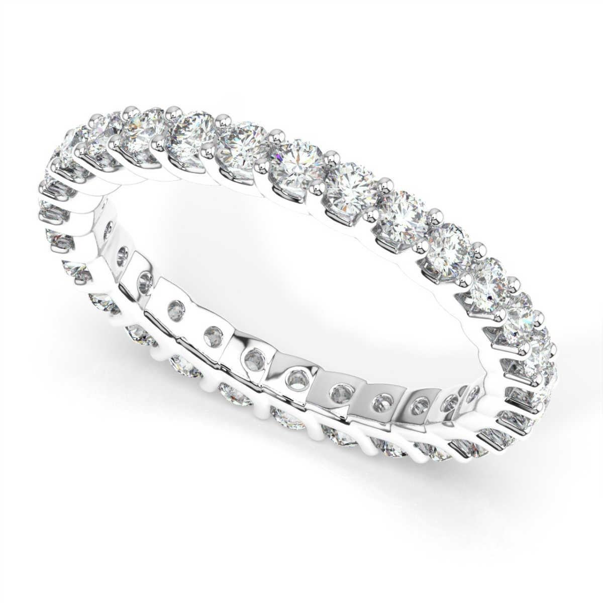 Round Cut 18K White Gold Pavia Eternity 