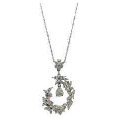 18K Weißgold Diamantanhänger mit Birnen- und Marquise-Schliff Halskette