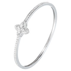 18K White Gold Pear-Cut Diamond Bangle Bracelet