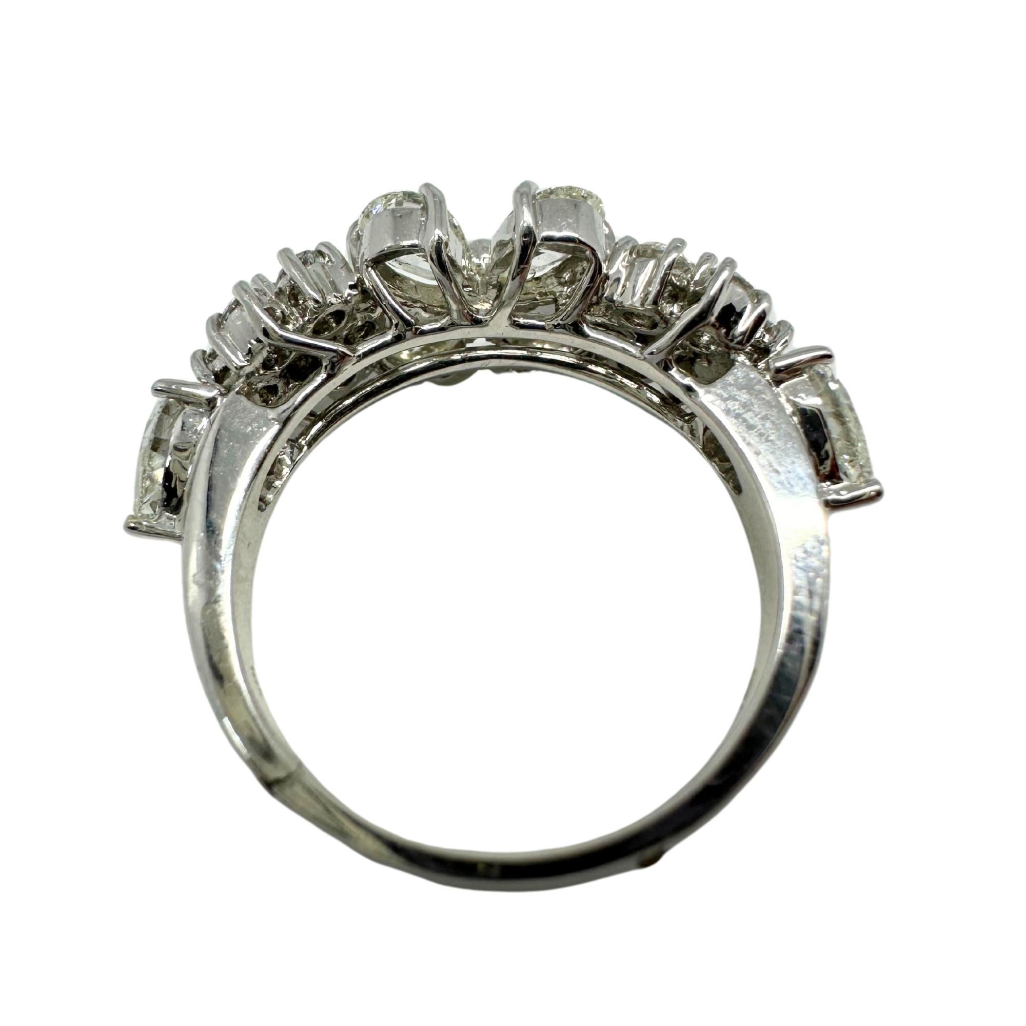 18k White Gold Pear Cut Diamond Ring For Sale 1