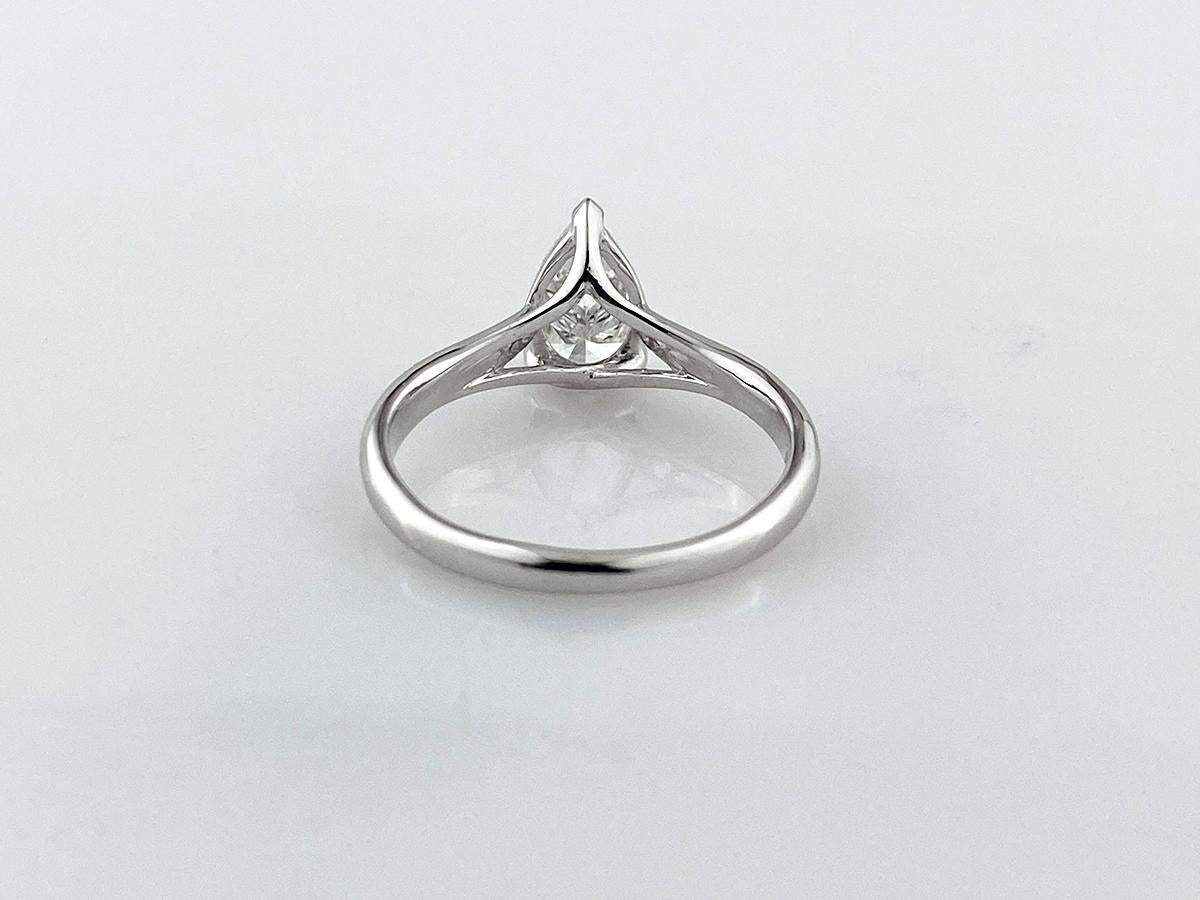 18K Weißgold Birnenschliff Diamant Solitär Ring - 1,00 Karat im Angebot 1