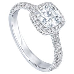 18k White Gold Pear Diamond 1.54cts H VVS2 VG G F GIA Cert Halo Engagement Ring