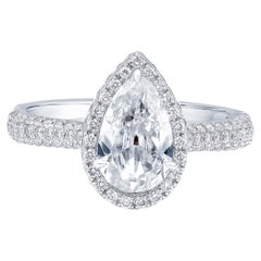 18k White Gold Pear Diamond 1.73cts G colour IF Clarity GIA Cert Engagement Ring