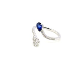 18k White Gold Pear Diamond Cts 0.52 and Round Diamond Halo Engagement Ring
