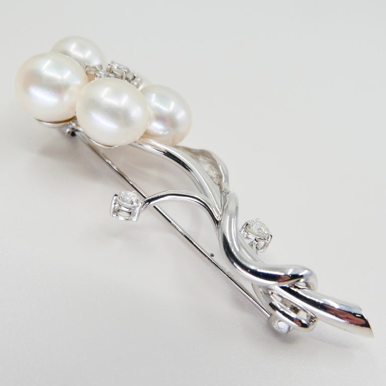 White Jewelry Pearl Broaches For Women Large Flower Brooch For Women  Wedding Gift Box 