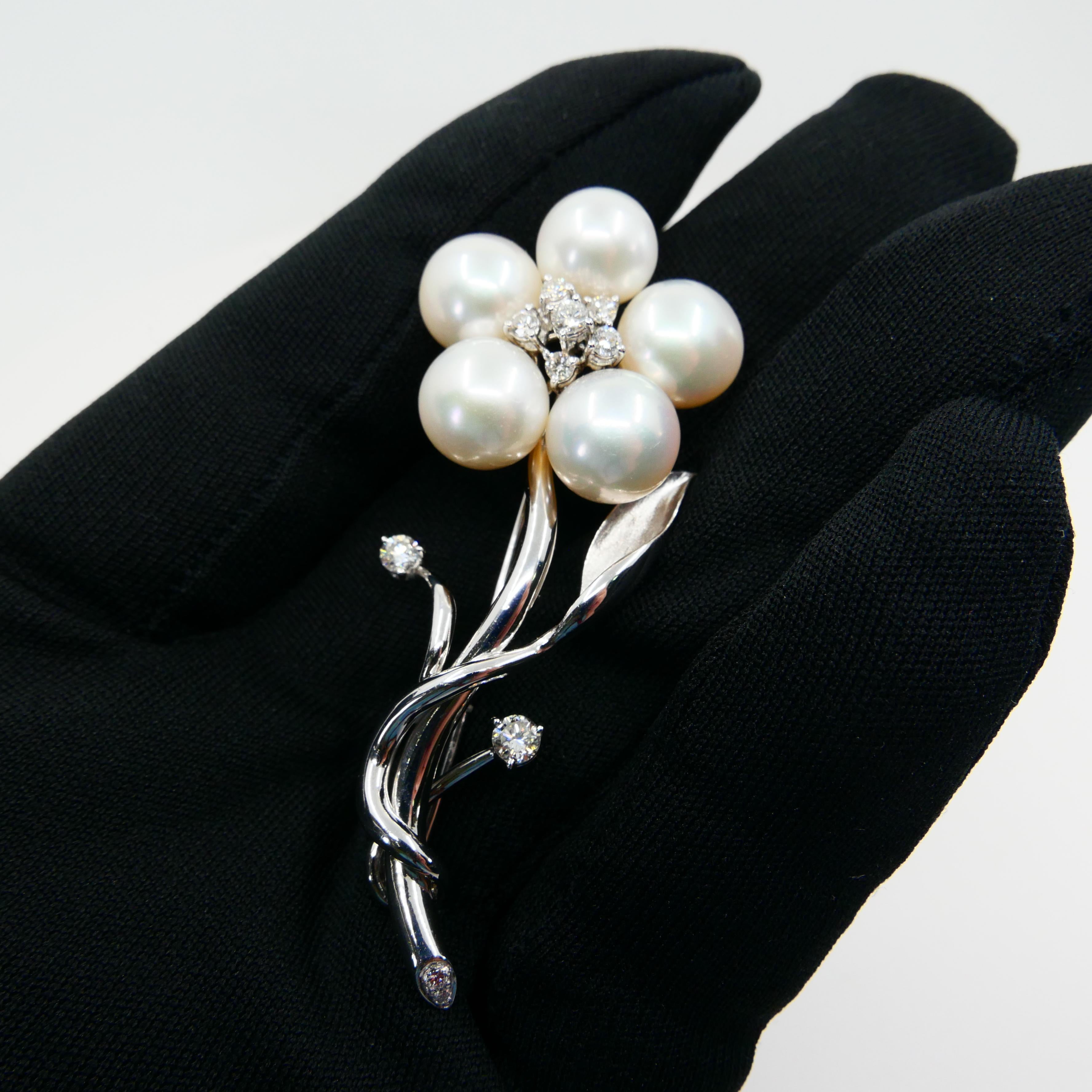 white gold pearl brooches