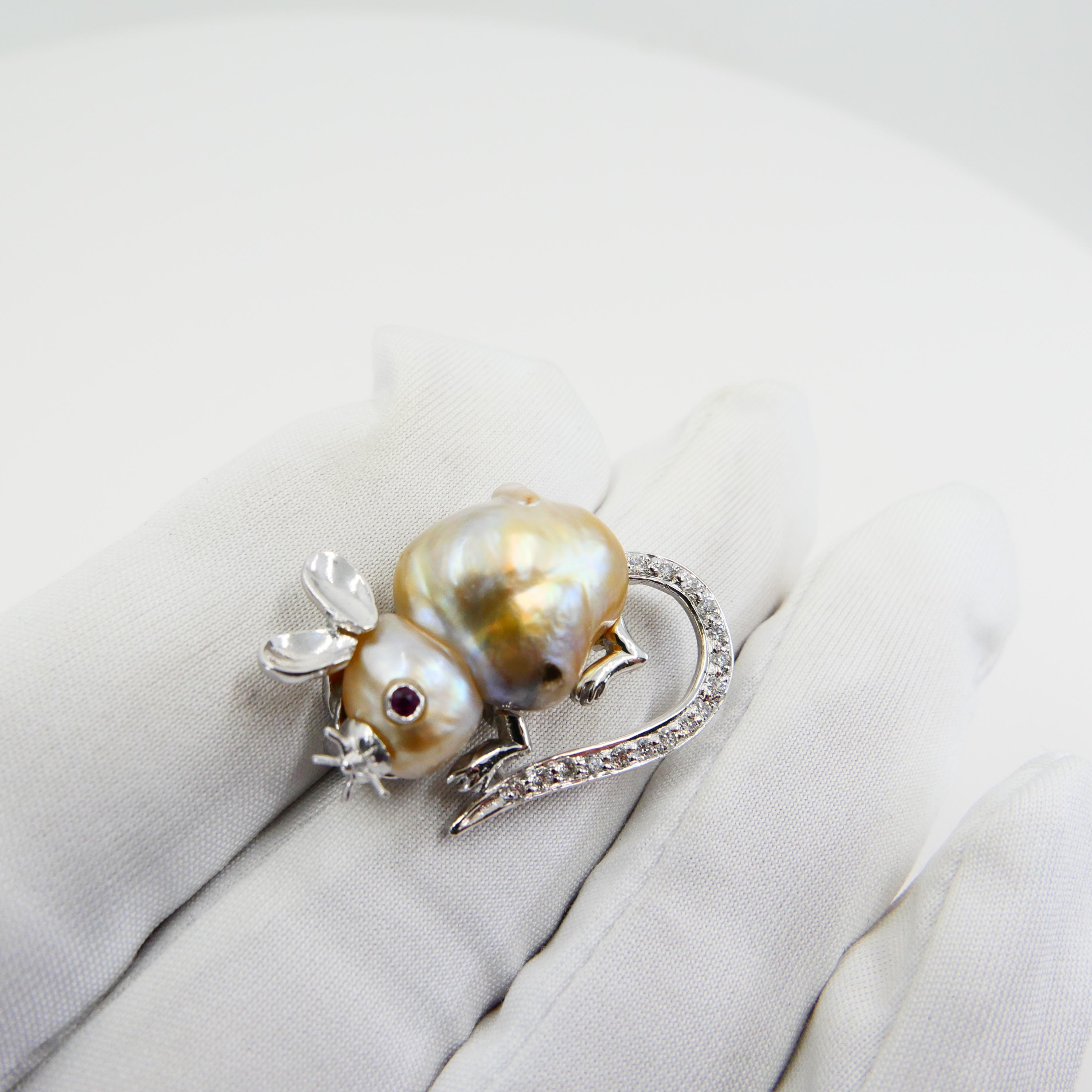 white gold pearl brooches