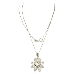 Collar colgante de oro blanco de 18 quilates con diamantes de 0,76 ct, 1990