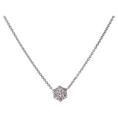 18k White Gold Pendant with 0.44 Carats of Diamond on Cable Chain
