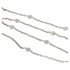 Collier "Diamants à la verge" en or blanc 18k de Penny Preville - 16.5in