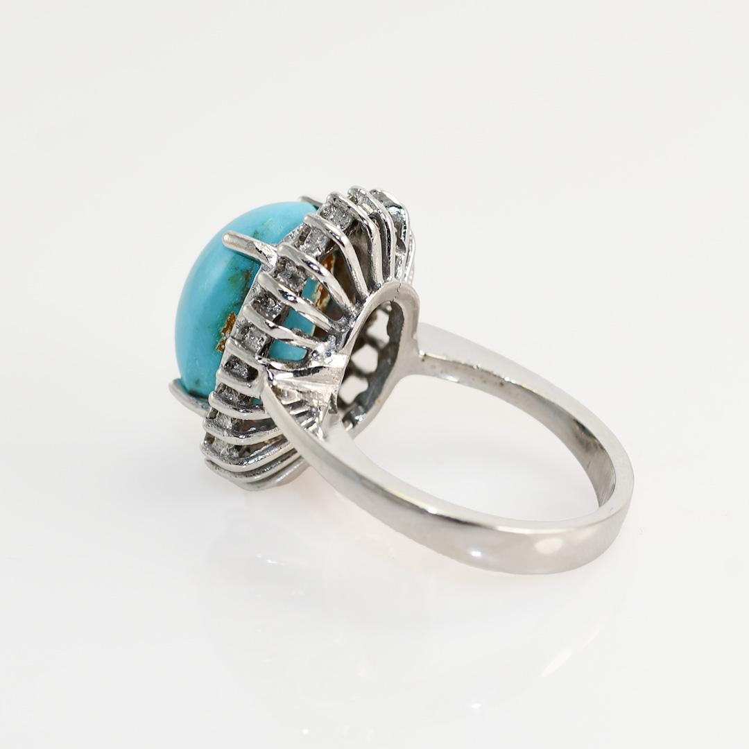 18K White Gold Persian Turquoise & Diamond Ring, .75tdw 2