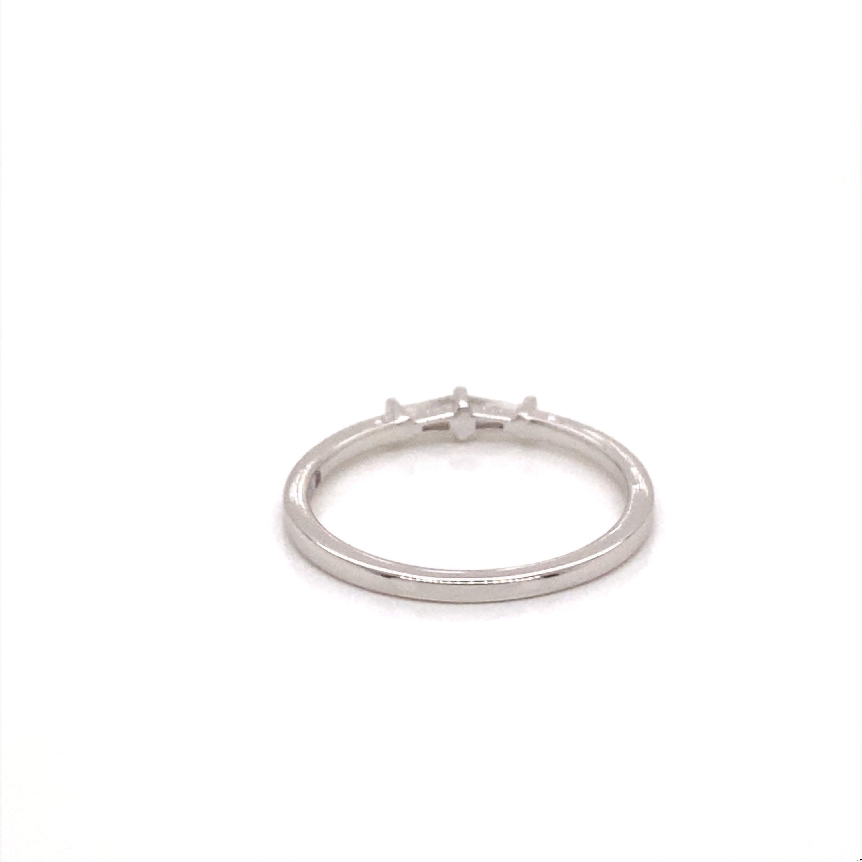 18K White Gold Petite Double Baguette Diamond Stacking Band For Sale 2