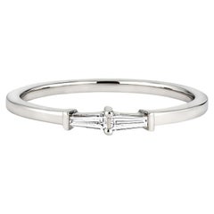 18 Karat Weißgold Petite Double Baguette-Diamant-Stapelring