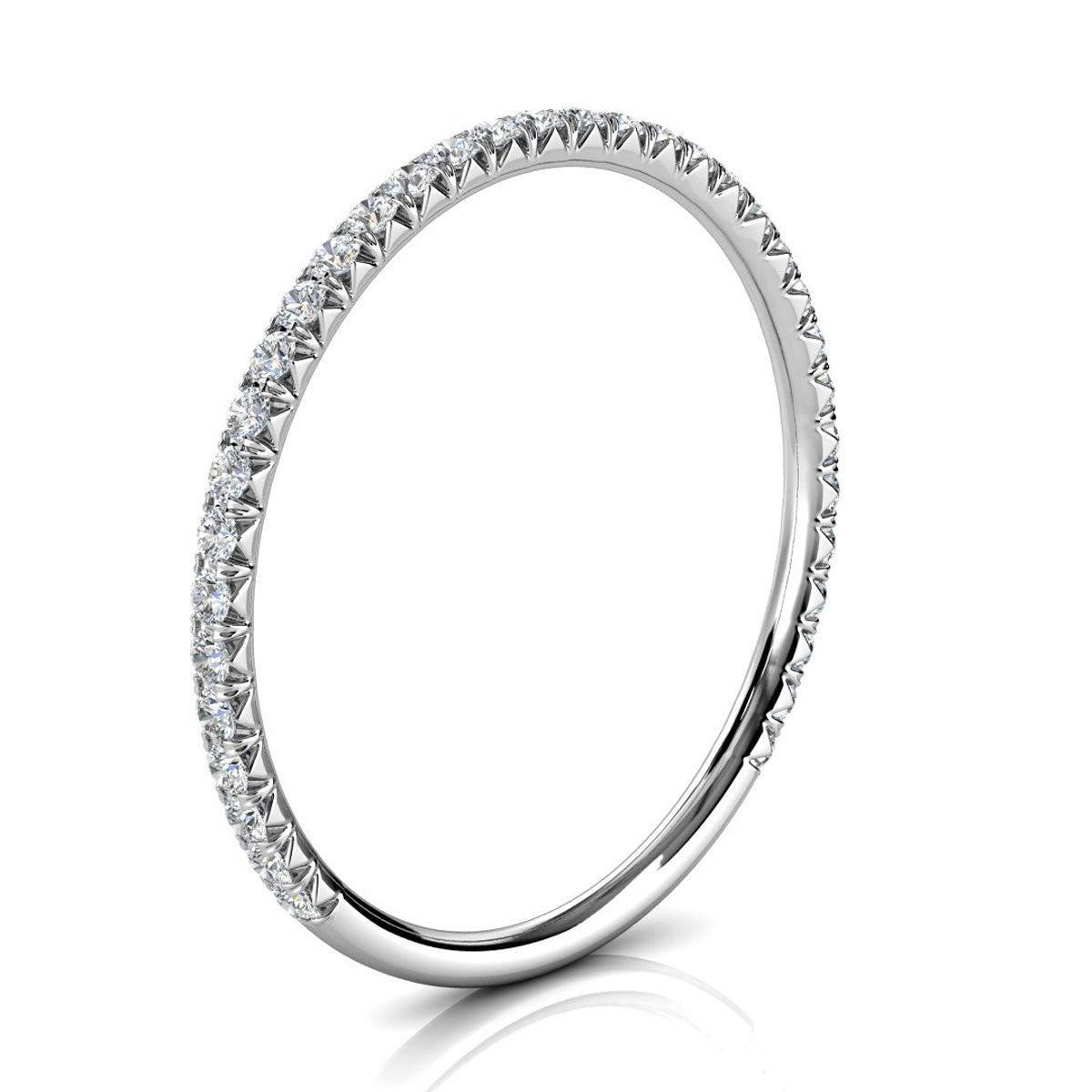 For Sale:  18k White Gold Petite GIA French Pave Diamond Ring '1/5 Ct. tw' 2
