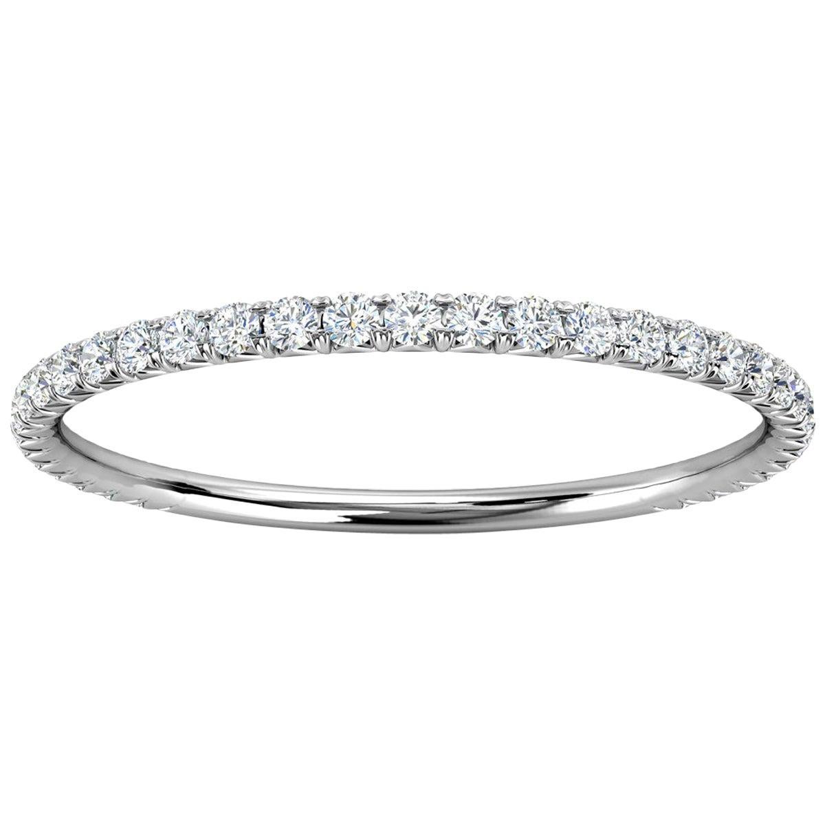 18k White Gold Petite GIA French Pave Diamond Ring '1/5 Ct. tw'