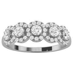 18k White Gold Petite Jenna Halo Diamond Ring '1/2 Ct. Tw'