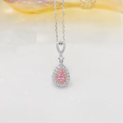 Collar Colgante Oro Blanco 18K Pink Diamond