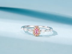 18K Weißgold Pink Diamond Ring