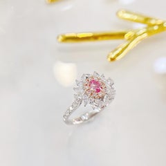 18K Weißgold Pink Diamond Ring mit Diamanten
