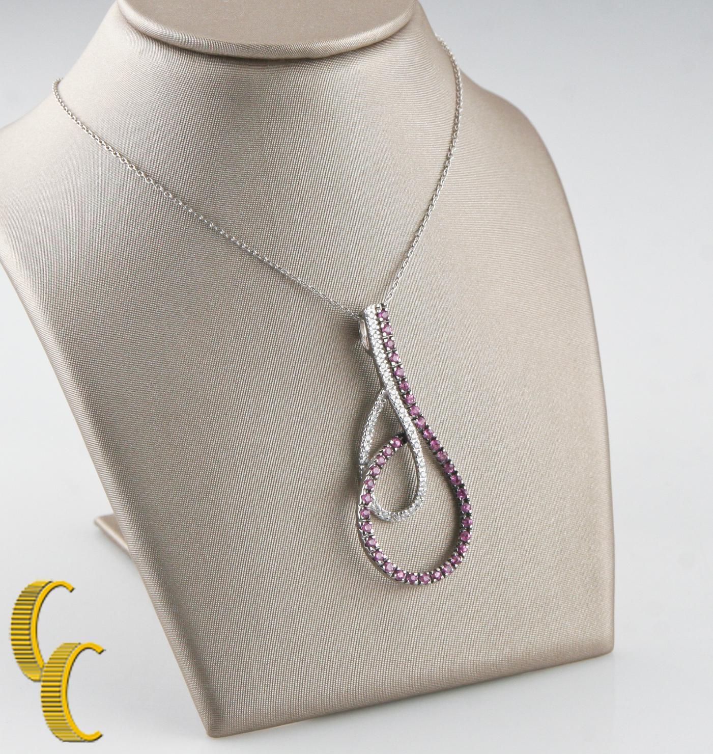 Women's or Men's 18 Karat White Gold Pink Sapphire and Diamond Ring, Earring, and Pendant Set