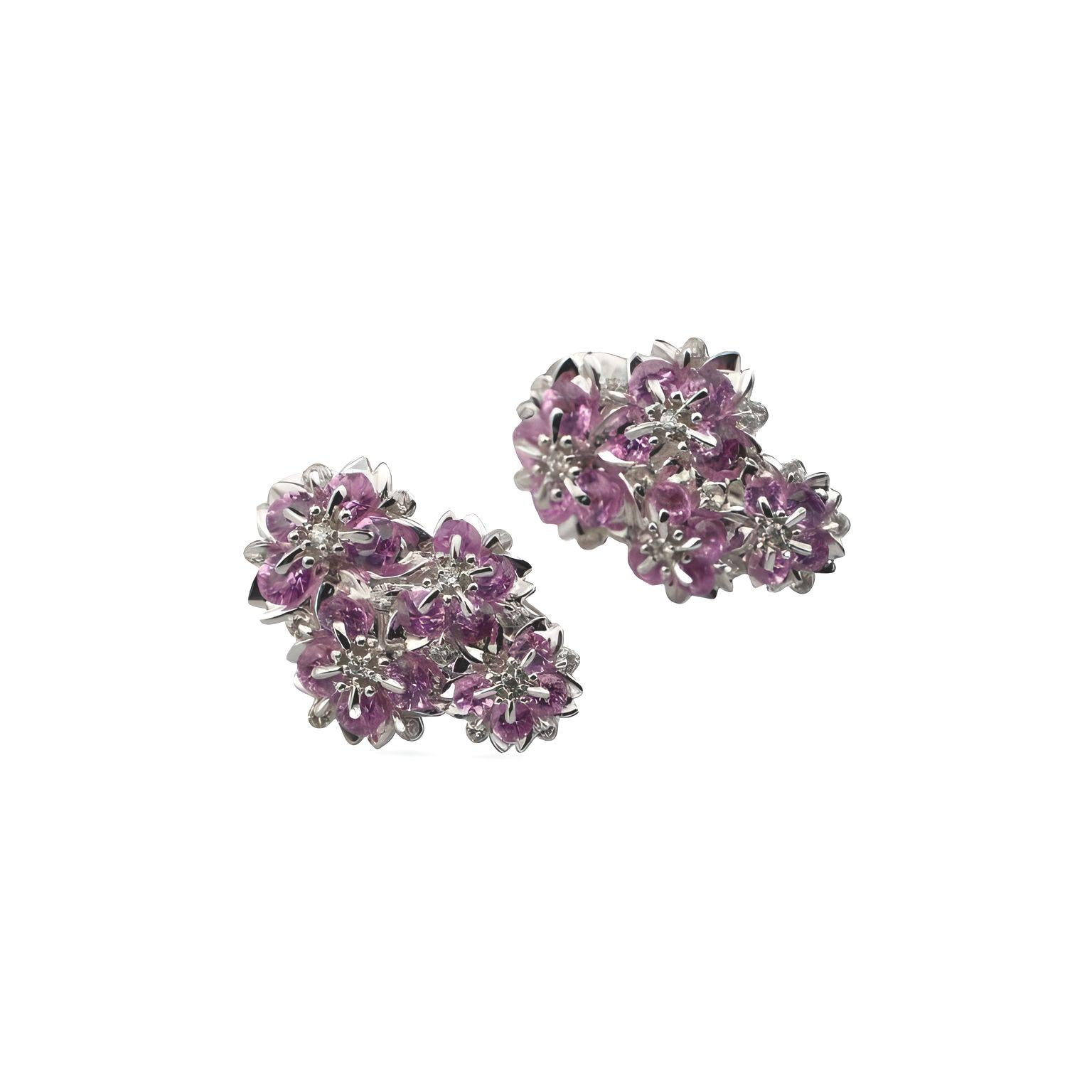 Orecchini floreali Sakura in oro rosa 18 carati di MOISEIKIN in vendita 1