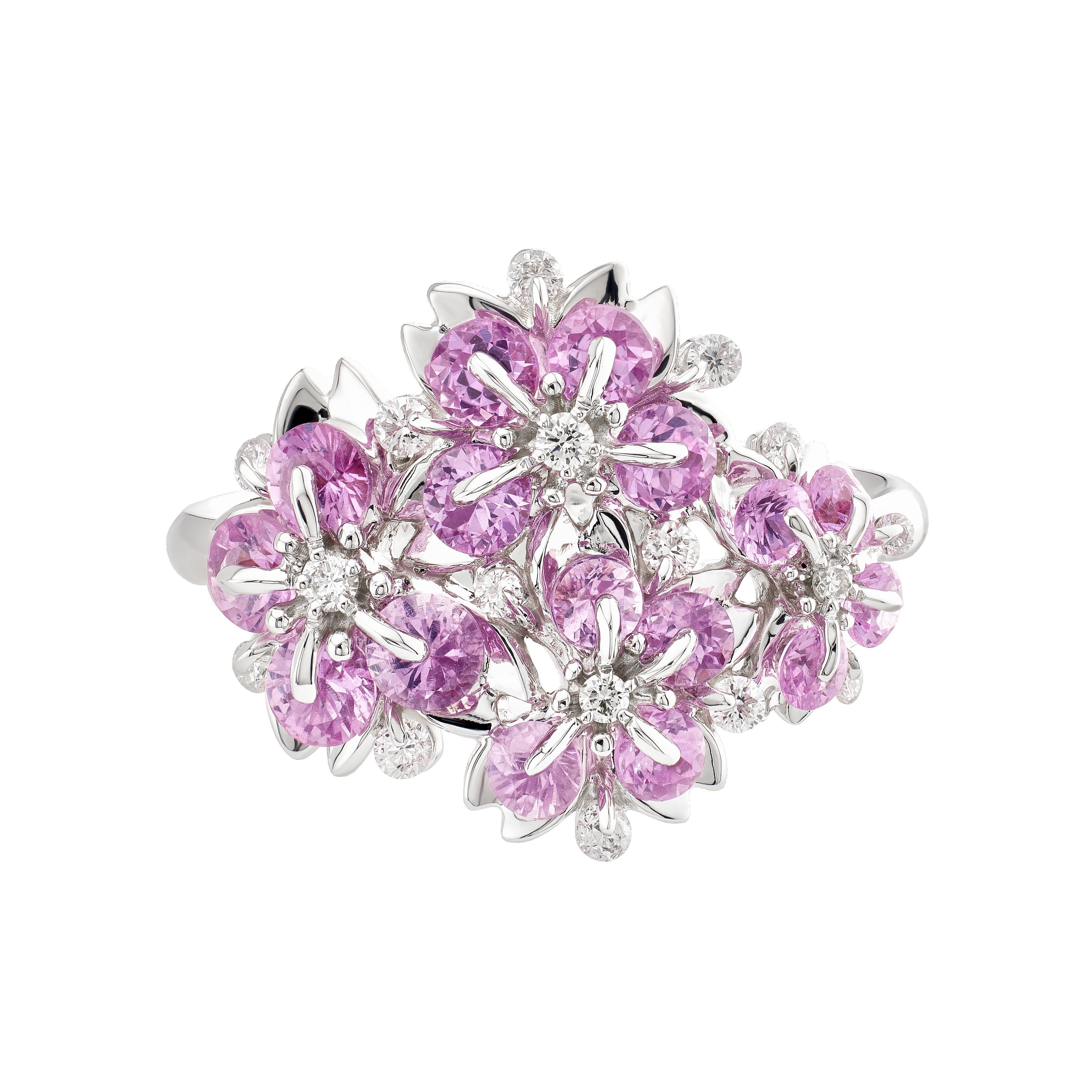 In the gentle touch of soft silk's grace,
Trees are veiled in early spring's embrace.
Blushing in a shy, rosy ballet,
Lace twirls delicately, enchanting my way.
V.M.

MOISEIKIN🄬 has launched Sakura flower Jewellery Collection, inspired by the