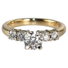 18K Yellow Gold & Platinum Diamond Engagement Ring 0.70ct