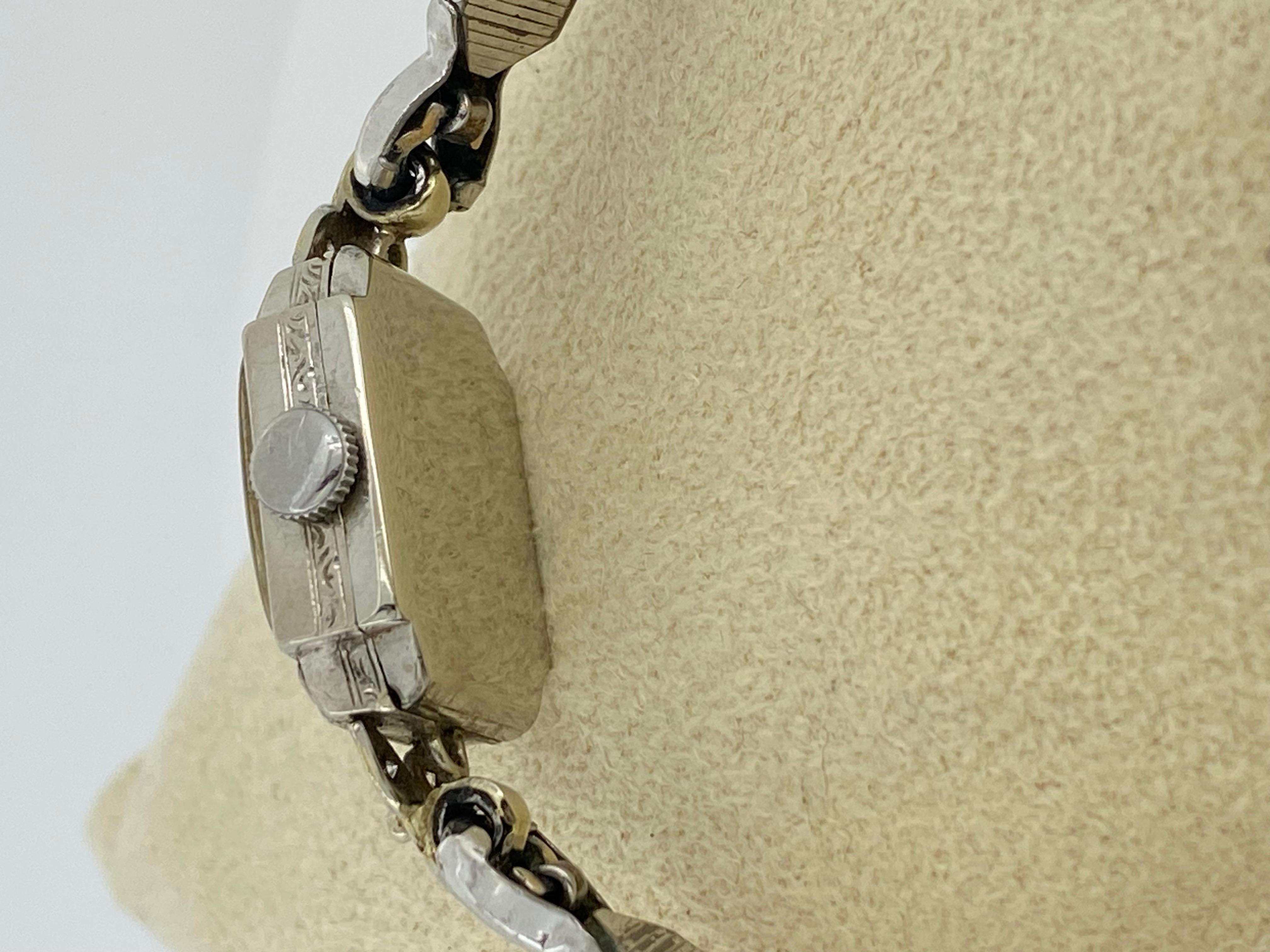 Round Cut 18K White Gold, Platinum & Diamond Tissot Retro 1960's Manual Ladies Wristwatch For Sale