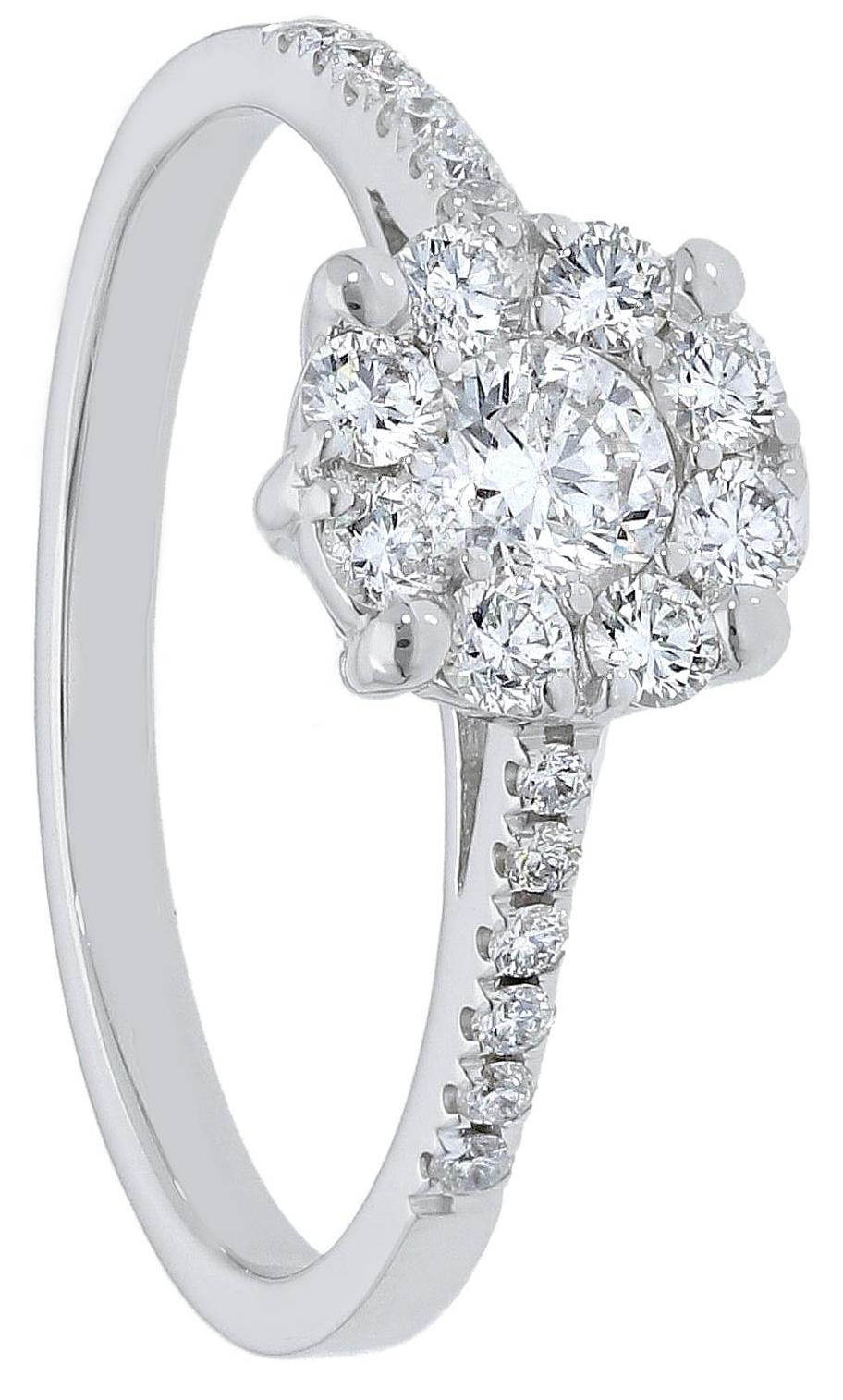 En vente :  Bague de fiançailles Pradera Magic en or blanc 18 carats avec diamants 2