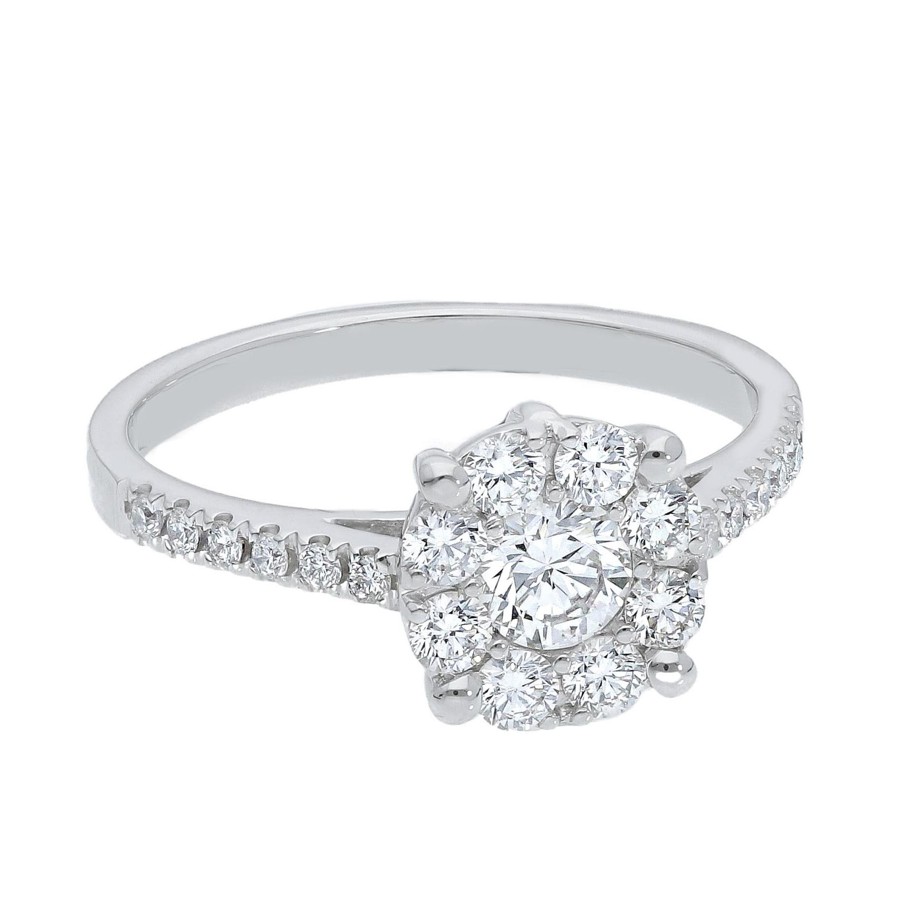 En vente :  Bague de fiançailles Pradera Magic en or blanc 18 carats avec diamants 2