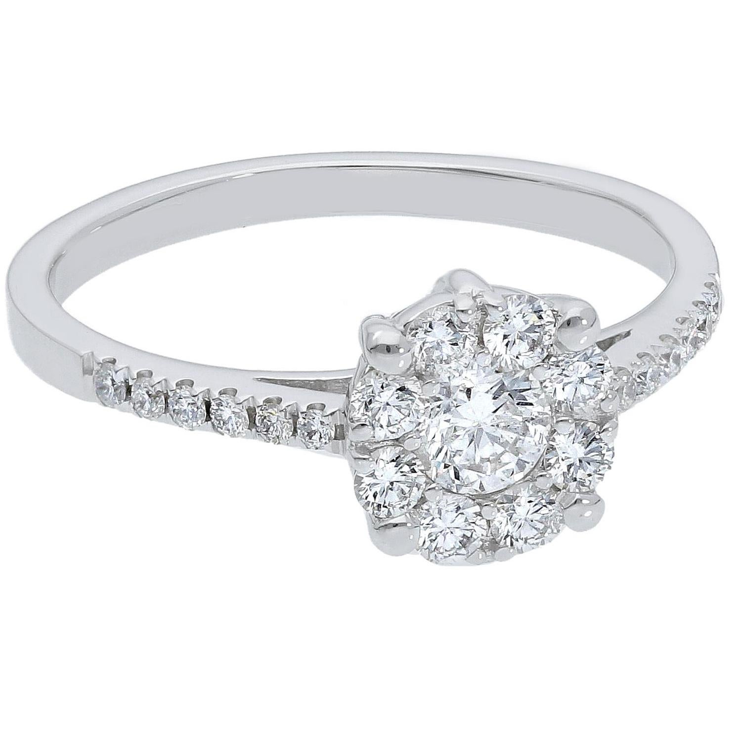 En vente :  Bague de fiançailles Pradera Magic en or blanc 18 carats avec diamants 3