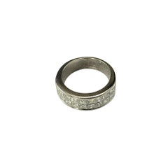 18K White Gold Princess Cut Diamond Band Ring Size 6 #23006