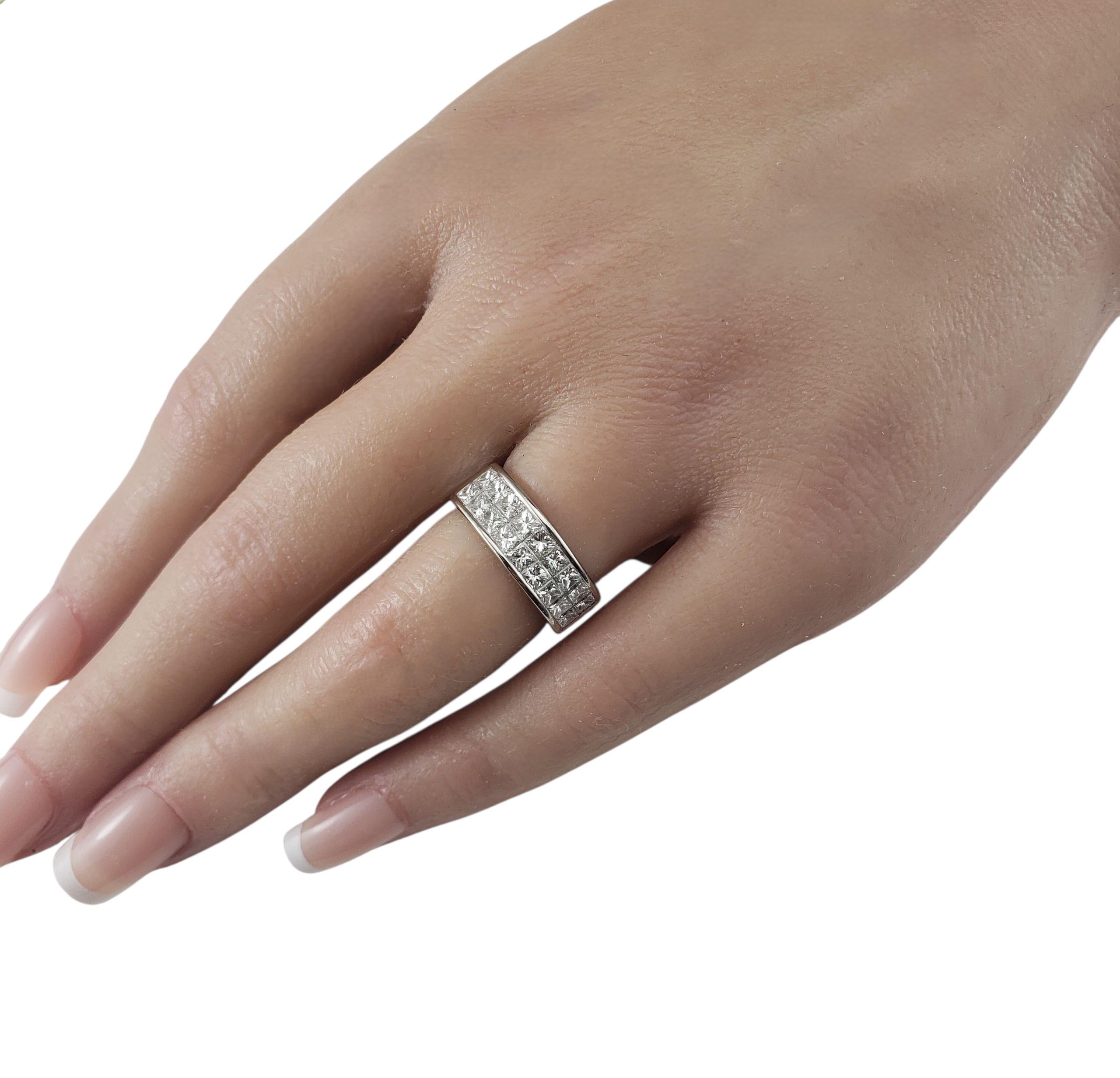 18K Weißgold Princess Cut Diamond Band Ring Größe 6 #23006 im Angebot 3