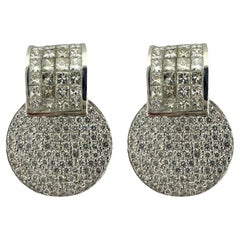 18K White Gold Princess Cut Diamond Earrings