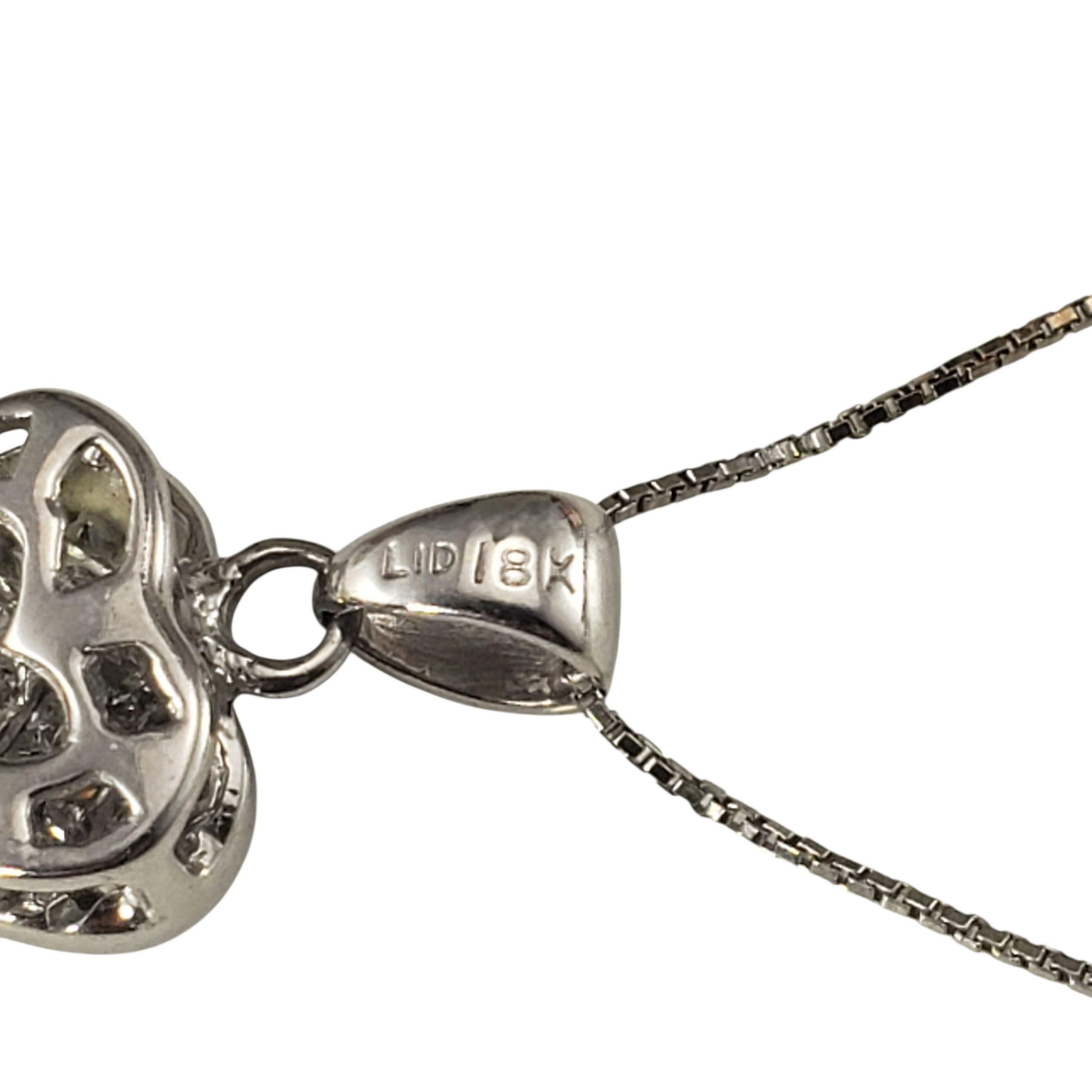 18K Weißgold Prinzessinnenschliff Diamant Herz Anhänger Halskette #23563 im Zustand „Gut“ im Angebot in Washington Depot, CT